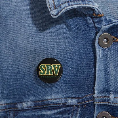 SRV Athletics Round Pin Button — School Spirit Lapel Pin