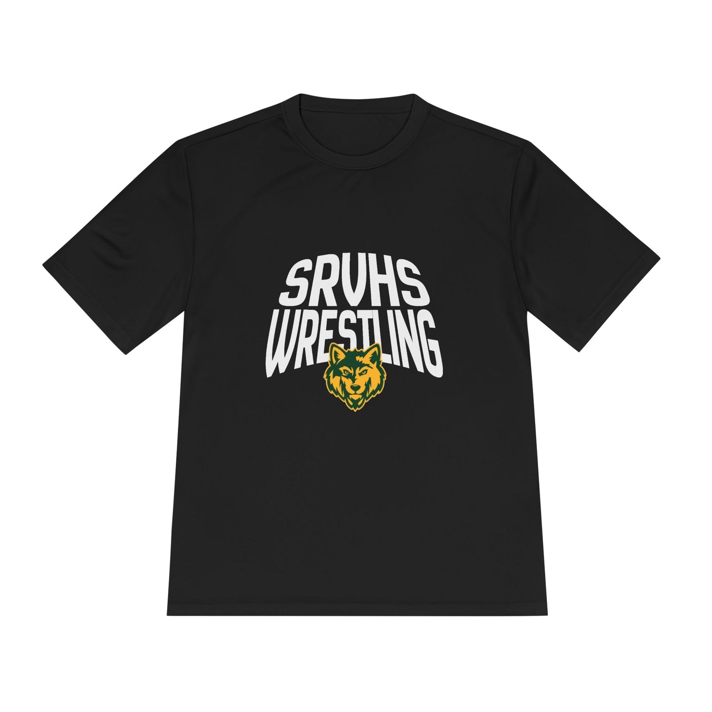 SRVHS Wrestling Tee — Moisture-Wicking Athletic Shirt with Wolf Logo