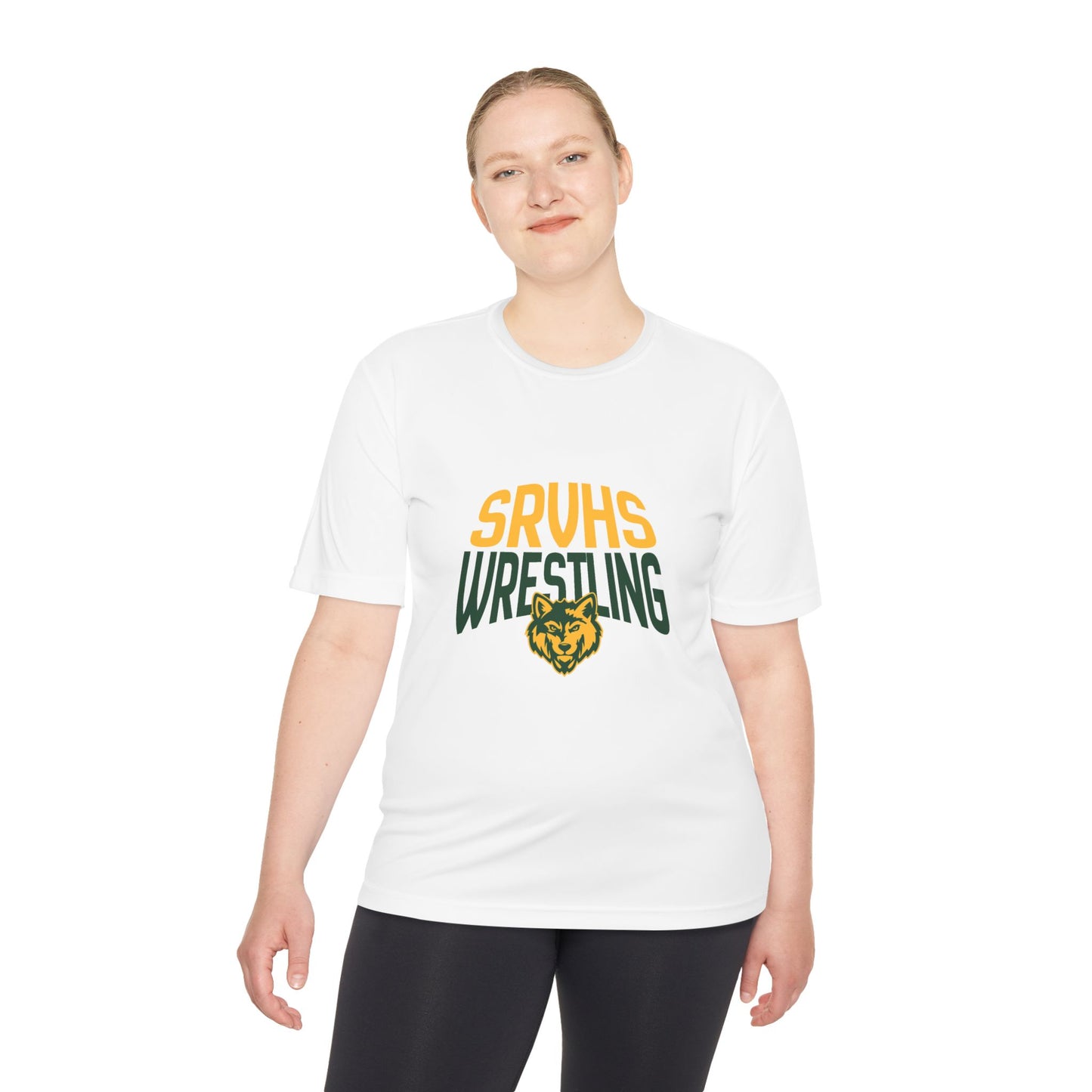 SRVHS Wrestling Tee — Moisture-Wicking Athletic Shirt with Wolf Logo
