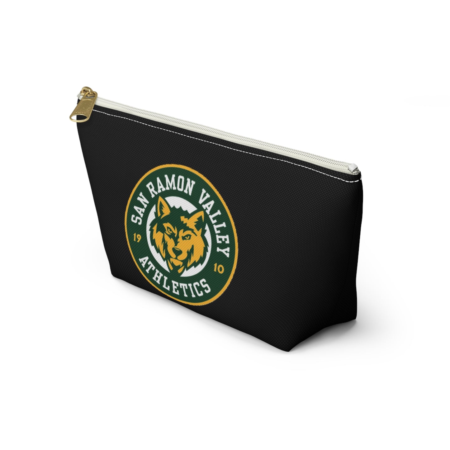 San Ramon Valley Athletics Wolf Logo Accessory Pouch — T‑Bottom Makeup & Gear Bag