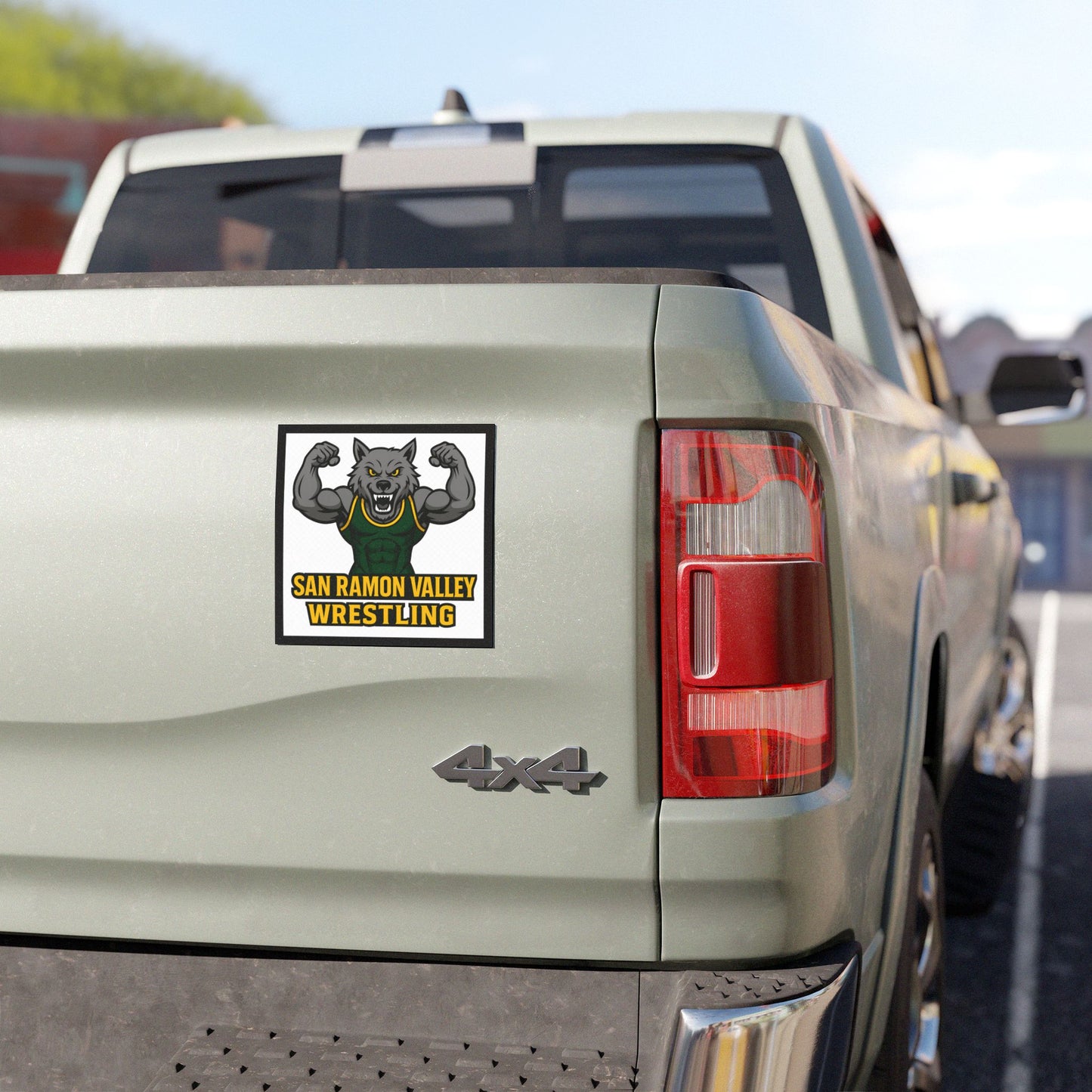 San Ramon Valley Wrestling Wolf Car Magnet — School Spirit Vehicle Decal