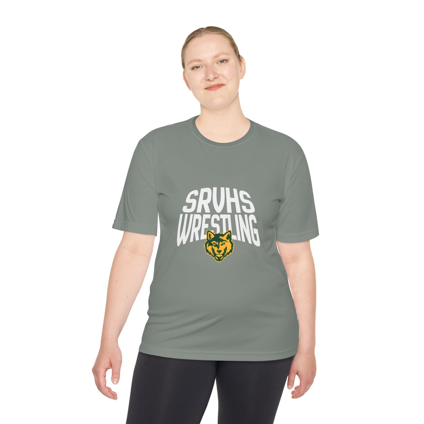 SRVHS Wrestling Tee — Moisture-Wicking Athletic Shirt with Wolf Logo