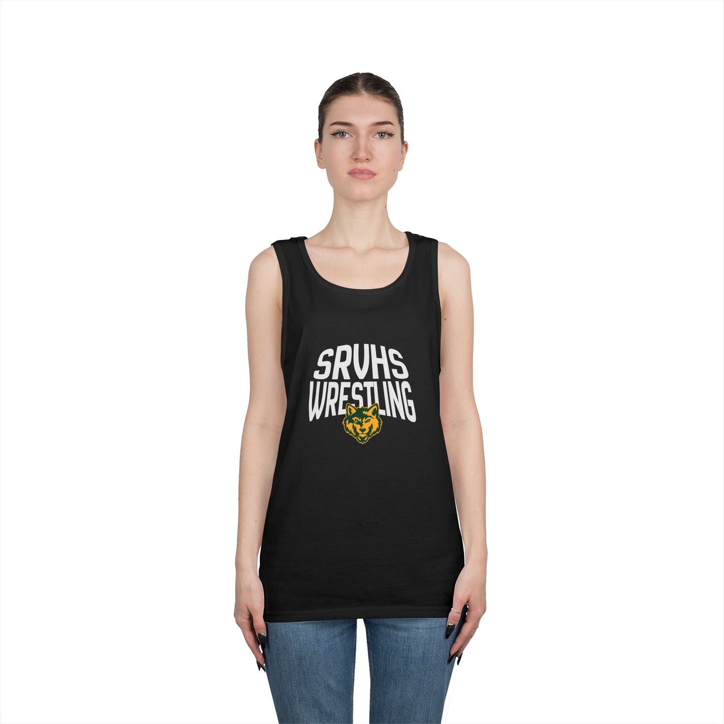 SRVHS Wrestling Tank Top — High School Team Singlet with Wildcat Logo