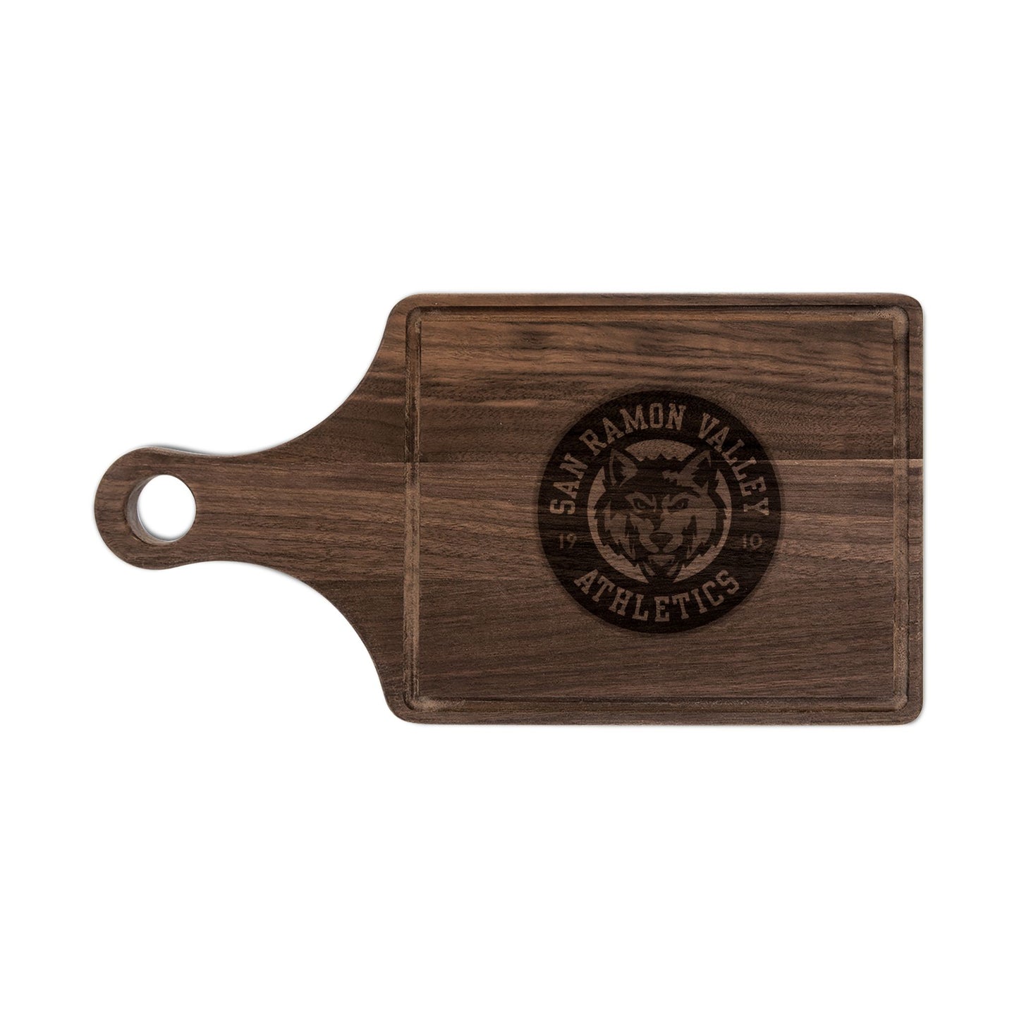 Engraved Wooden Cutting Board — San Ramon Valley Athletics Wolf Logo