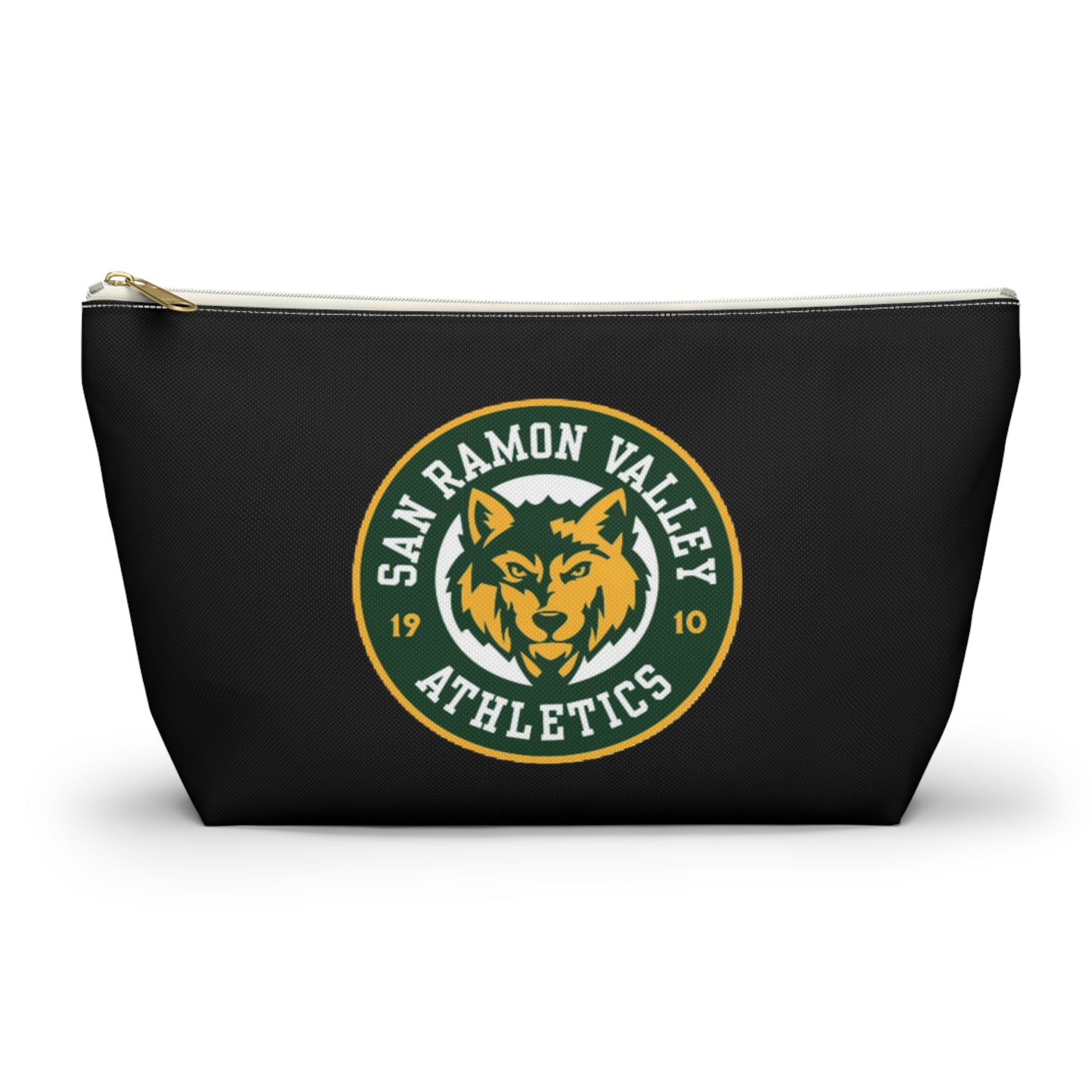 San Ramon Valley Athletics Wolf Logo Accessory Pouch — T‑Bottom Makeup & Gear Bag