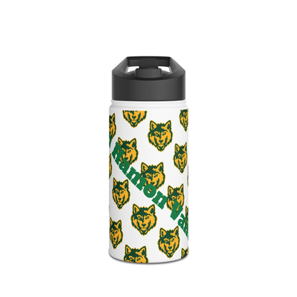 Wolf Pattern Stainless Steel Water Bottle — Green & Gold Team Design