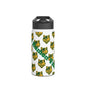 Wolf Pattern Stainless Steel Water Bottle — Green & Gold Team Design