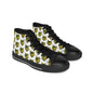 Women's High-Top Sneakers — Repeating Green & Gold Wolf Head Pattern