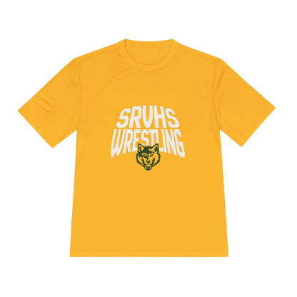 SRVHS Wrestling Tee — Moisture-Wicking Athletic Shirt with Wolf Logo