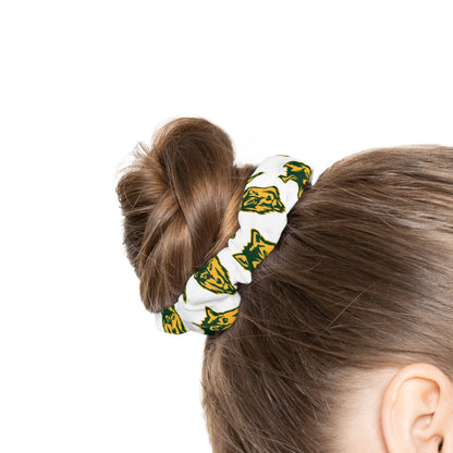 SRV Wolf Logo Scrunchie — Green & Gold San Rafael Athletics Hair Tie
