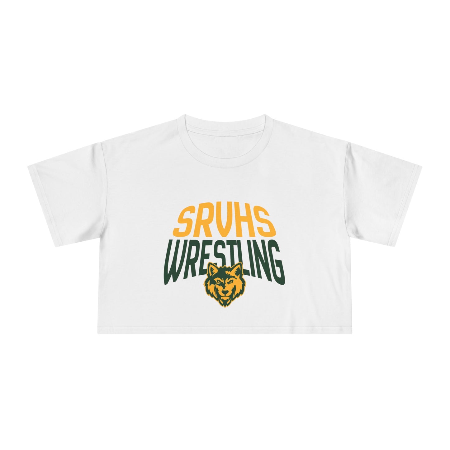 SRVHS Wrestling Women's Crop Tee - School Team Spirit Short Sleeve Top