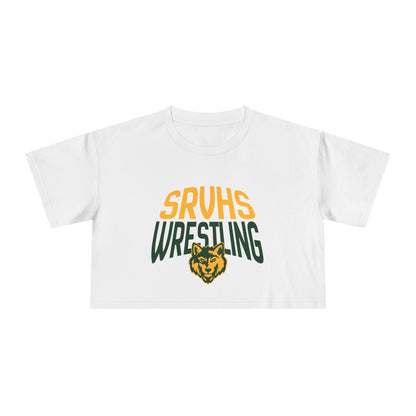 SRVHS Wrestling Women's Crop Tee - School Team Spirit Short Sleeve Top