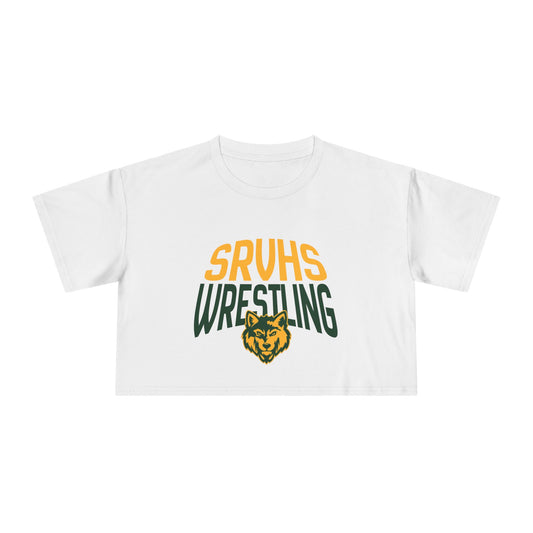 SRVHS Wrestling Women's Crop Tee - School Team Spirit Short Sleeve Top