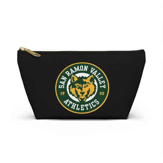 San Ramon Valley Athletics Wolf Logo Accessory Pouch — T‑Bottom Makeup & Gear Bag