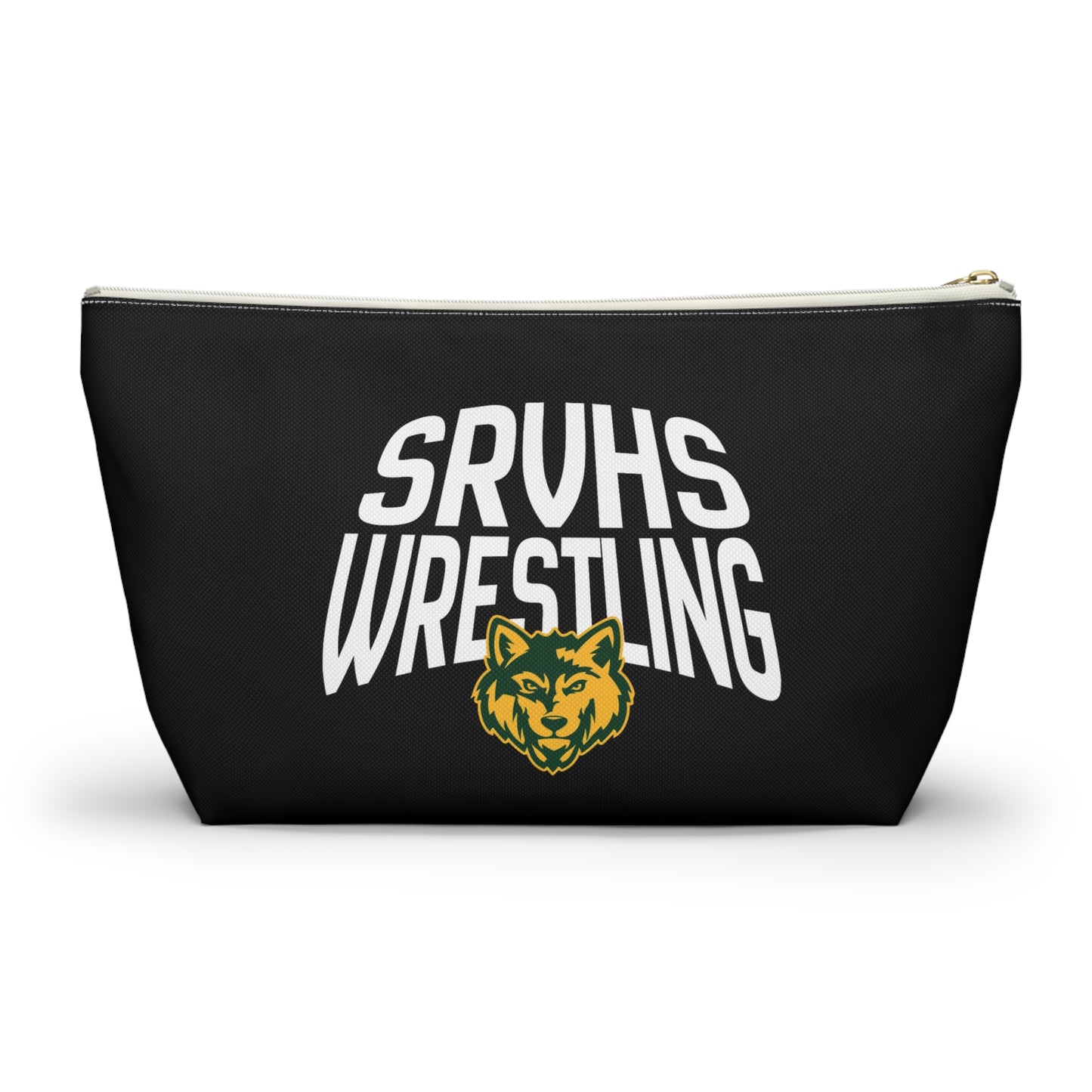 San Ramon Valley Athletics Wolf Logo Accessory Pouch — T‑Bottom Makeup & Gear Bag