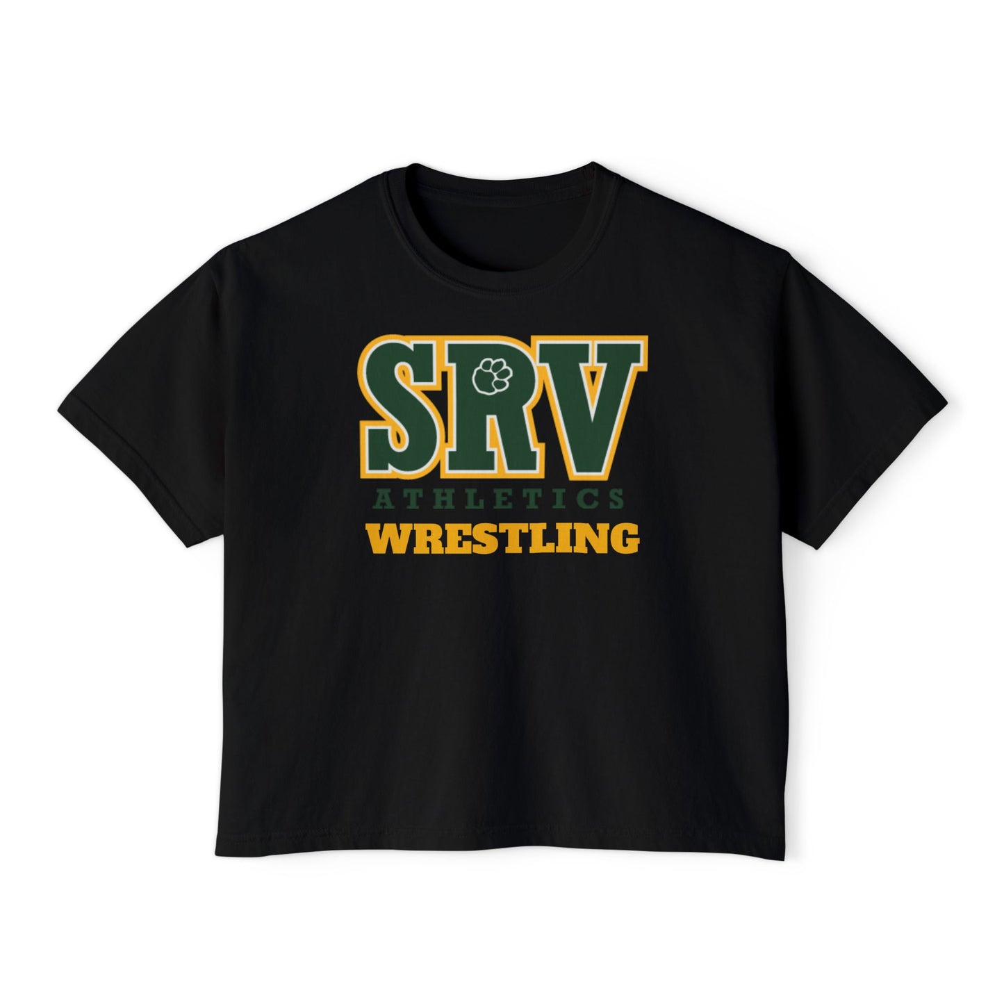 SRV Athletics Wrestling Women's Boxy Tee — Team Spirit Crop T-Shirt