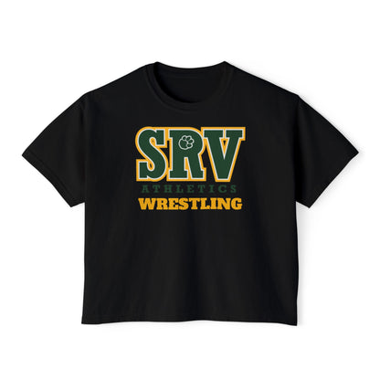 SRV Athletics Wrestling Women's Boxy Tee — Team Spirit Crop T-Shirt