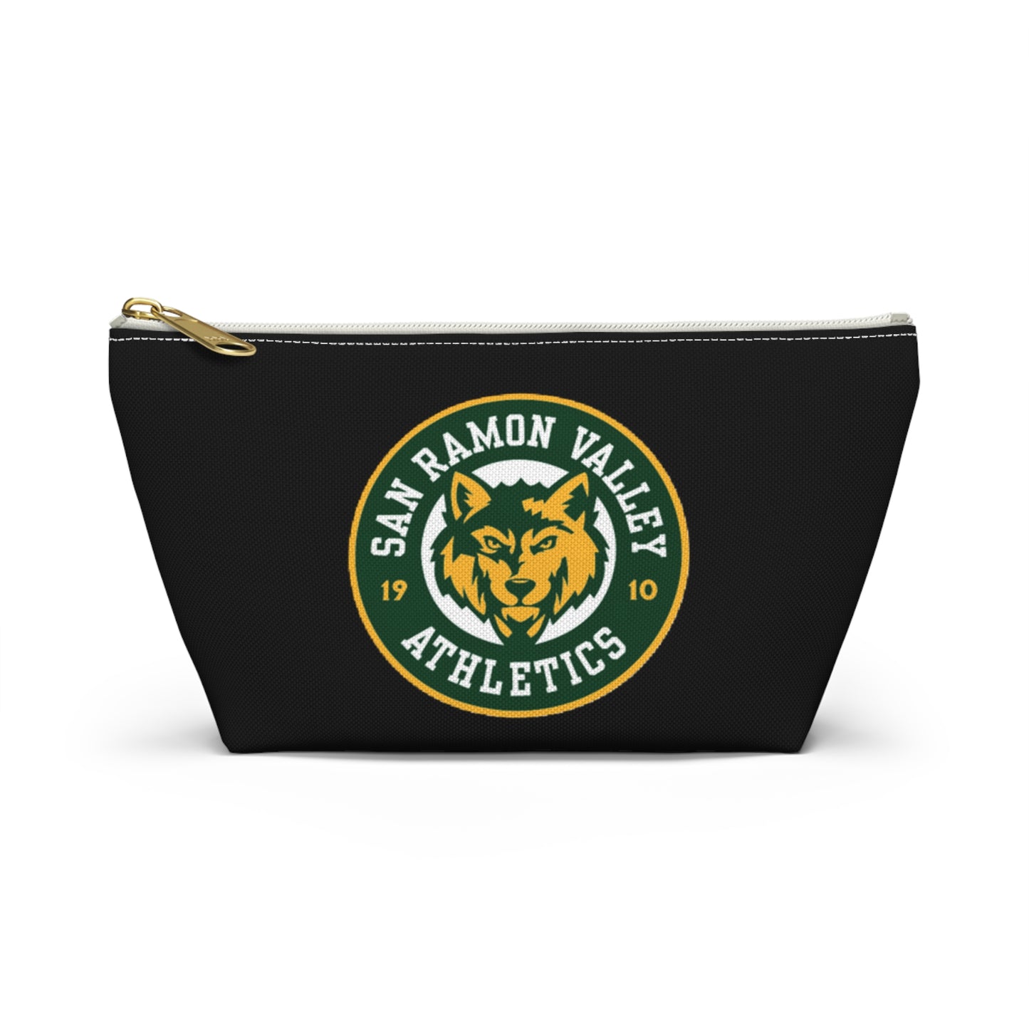 San Ramon Valley Athletics Wolf Logo Accessory Pouch — T‑Bottom Makeup & Gear Bag