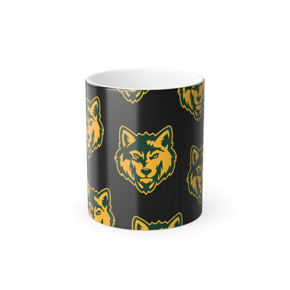 Wolf Logo Color-Changing Coffee Mug — 11oz Morphing Heat-Sensitive Ceramic