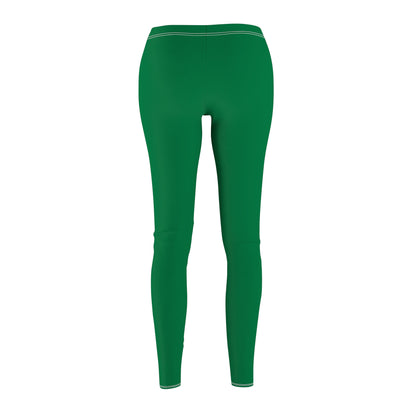 SRV Wrestling Women's Athletic Leggings — Green Logo & Side Text