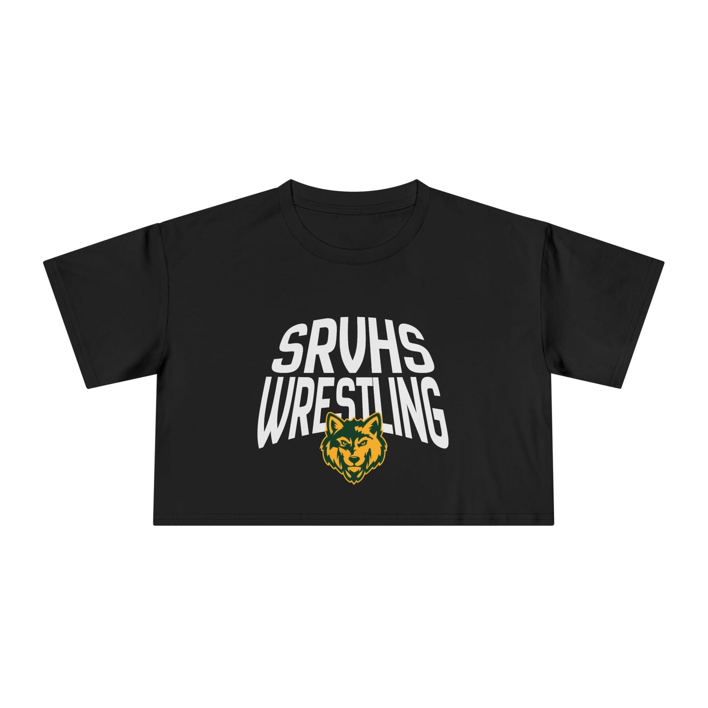 SRVHS Wrestling Women's Crop Tee - School Team Spirit Short Sleeve Top