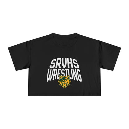 SRVHS Wrestling Women's Crop Tee - School Team Spirit Short Sleeve Top