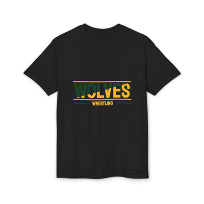 Wolves Wrestling Team T-Shirt — Retro Green & Gold Athletic Tee