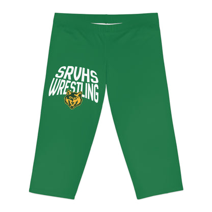 SRVHS Wrestling Women's Capri Leggings — School Spirit Athletic Wear - Green