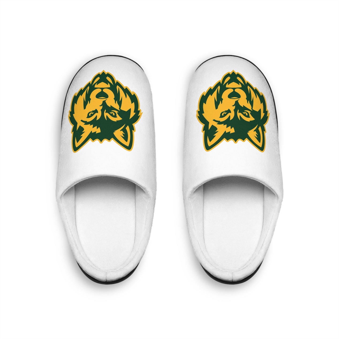 Wolf Head Men's Indoor Slippers — Cozy Team Mascot House Shoes