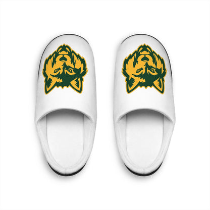 Wolf Head Men's Indoor Slippers — Cozy Team Mascot House Shoes