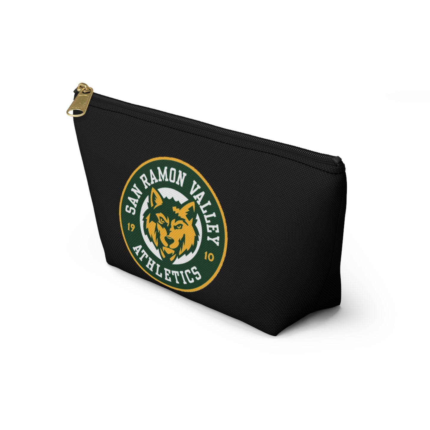 San Ramon Valley Athletics Wolf Logo Accessory Pouch — T‑Bottom Makeup & Gear Bag