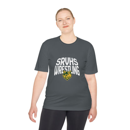 SRVHS Wrestling Tee — Moisture-Wicking Athletic Shirt with Wolf Logo