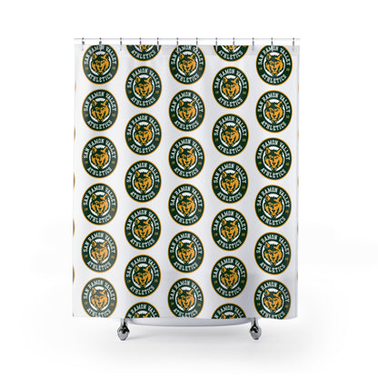San Ramon Valley Athletics Logo Shower Curtain — School Spirit Bathroom Decor